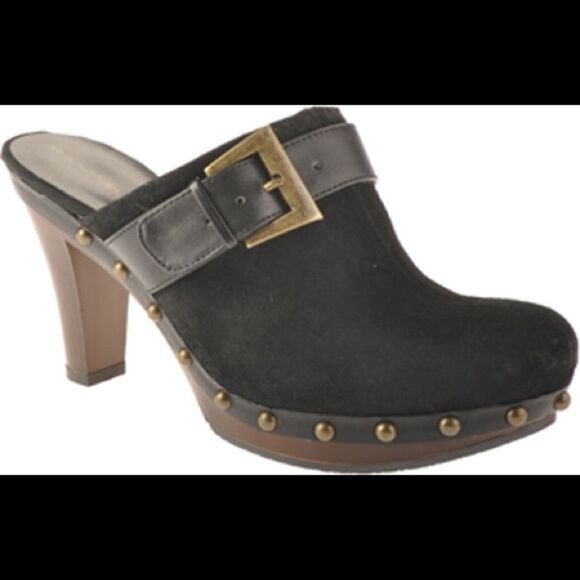 Bandolino Divara Clog Heels Brown Suede 8 - Picture 5 of 6